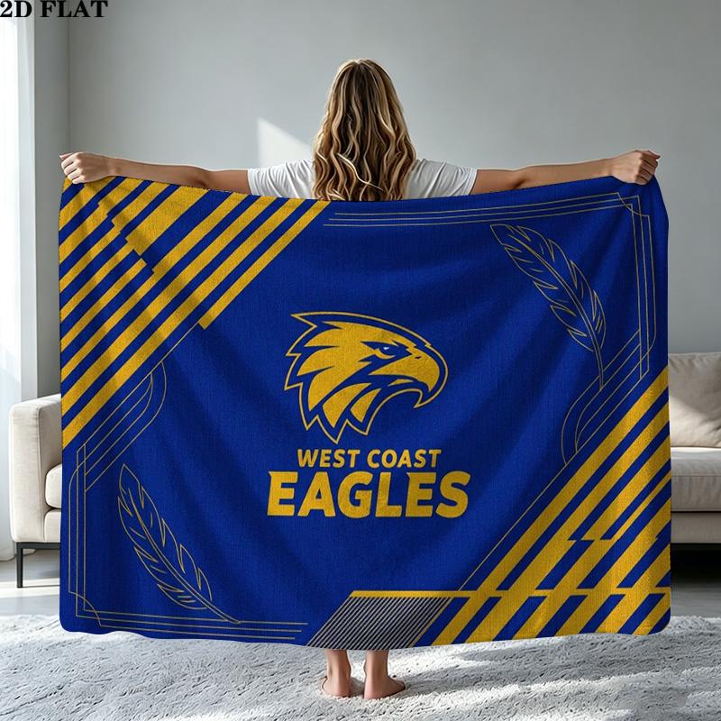 Coperta in Flanella con Stampa West Coast Eagles Alta Qualità Calda Confortevole Coperta per Tutte le Stagioni Perfetta per Regali Decorazioni per la Casa