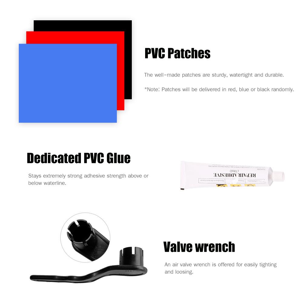 

Kit with PVC Patches and Glue for Inflatables Portable Stand-Up Paddleboard Kit with Wrench for Inflatable Kayak Boat Raft Surfboard