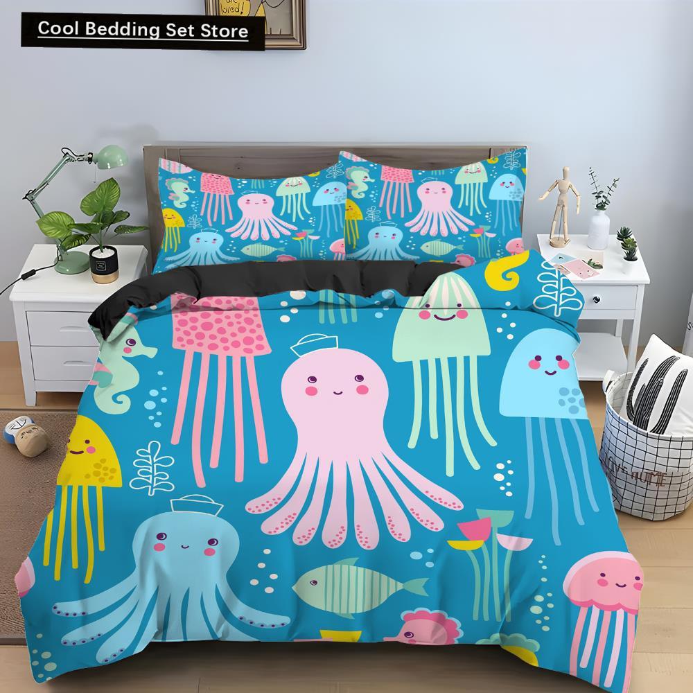 Comforter Cartoon Animal King Queen Elephant Tiger Lion Rhinoceros Bedding Set Wildlife Polyester Comforter