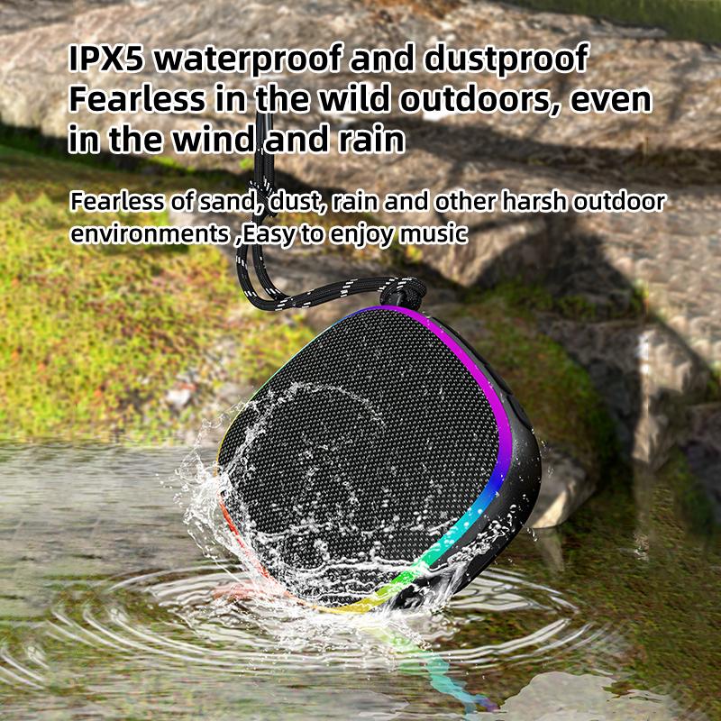 EBS-309 Mini Portable Bluetooth 5.3 Speaker With RGB Light  Outdoor Waterproof Music Box Magnetic to Steel