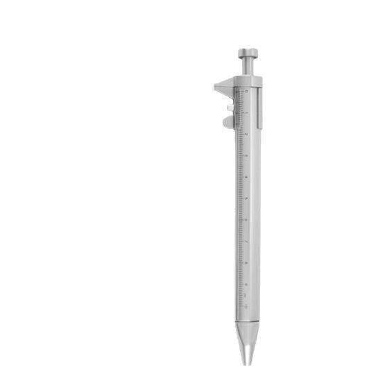 Technical Flow Logistics Ballpoint Pen with Ruler: Measures Size, Object, and Distance with a Measurement Function.