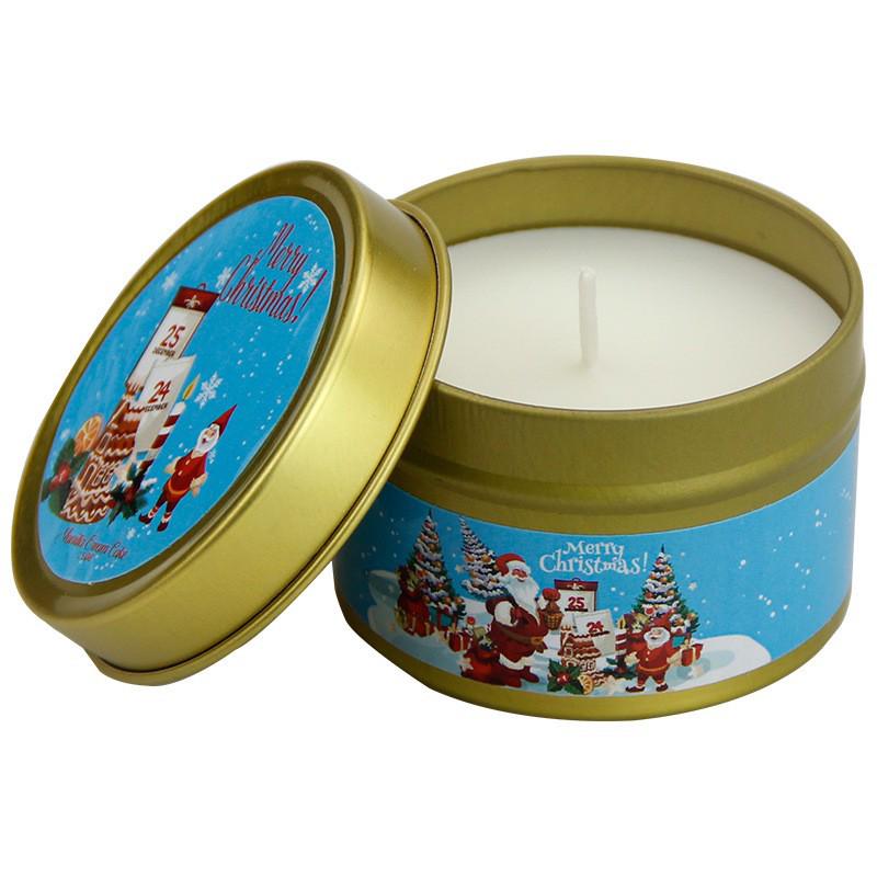 Christmas Edition Scented Candle Tin Set with Dried Flowers - Eight Soy Wax Essential Oil Candles