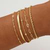 Trendy European & American Stackable 5-Piece Metal Bracelet Set