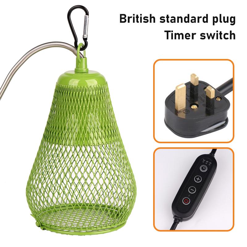 110V-220V Reptile Heat Lamp Shade Green Ceramic Heat Mesh Cover Heater Guard For Chicken Lizards Turtle Brooder Snake
