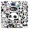 Cute Cartoon Panda Stickers Black White Diy Kids Toy Gift Decorative Decal For Phone Laptop Bottles Scrapbook Luggage Waterproof