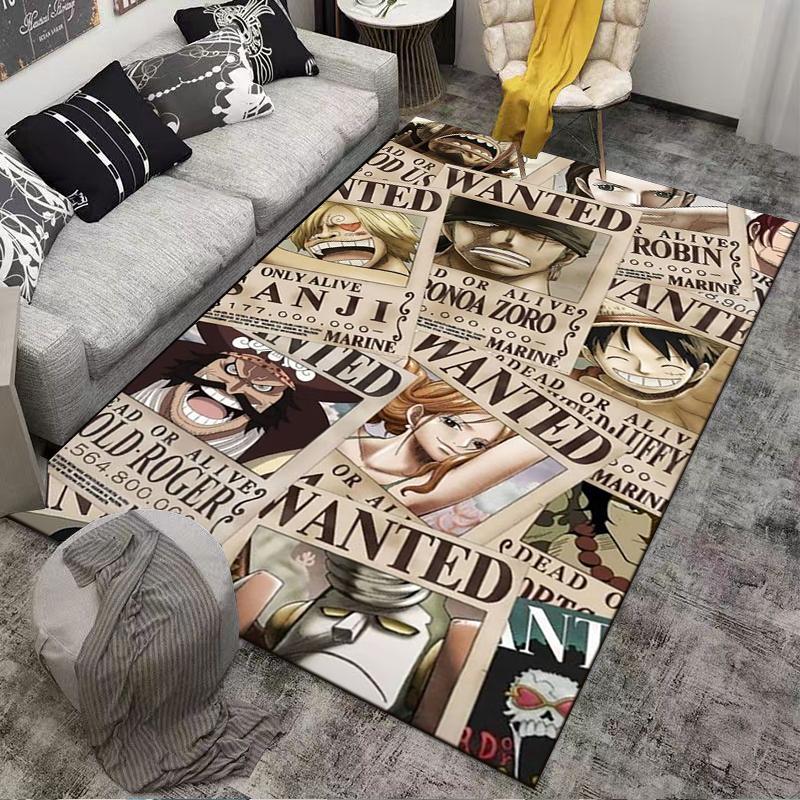 One Piece Character Rug, Adventure Theme, Stylish Decor Suitable for use as an anti-slip game mat for living room and bedroom sofas