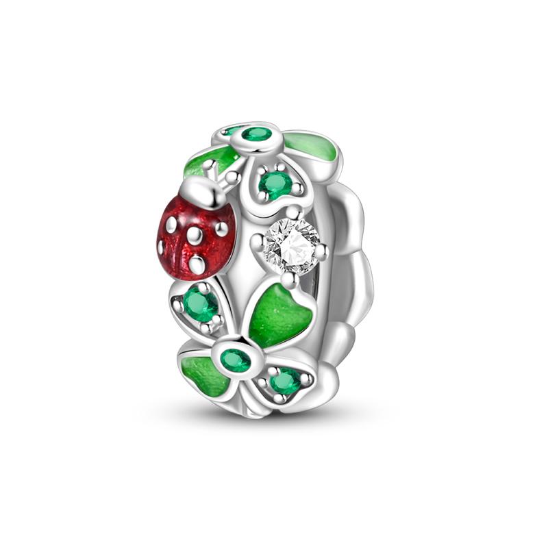 100% 925 Silver Rainbow Zircon Colorful Butterfly Dragon Shaped Silicone Stopper Charms Beads Fit DIY Bracelets Jewelry