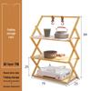Multi-Layer Bamboo & Wood Folding Storage Rack for Outdoor Camping & Picnics