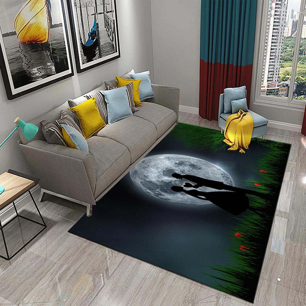 Romantic Valentines Day Love Printed Pattern Carpet Bedroom Non-slip Mat Home Living Room Bathroom Kitchen Home Decoration Mat