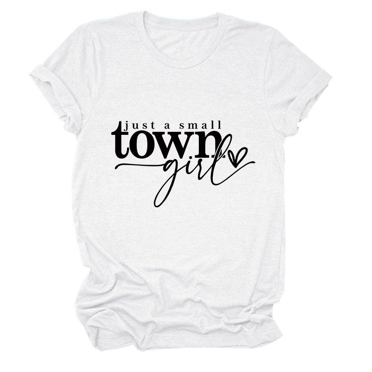 Casual just a small town letter print fashion ladies short sleeves