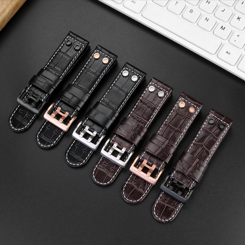 For Hamilton Khaki Field H78646733 H78626583 Metal Rivet Watchband 22 24mm Leisure Business Genuine Leather Watch Strap Bracelet