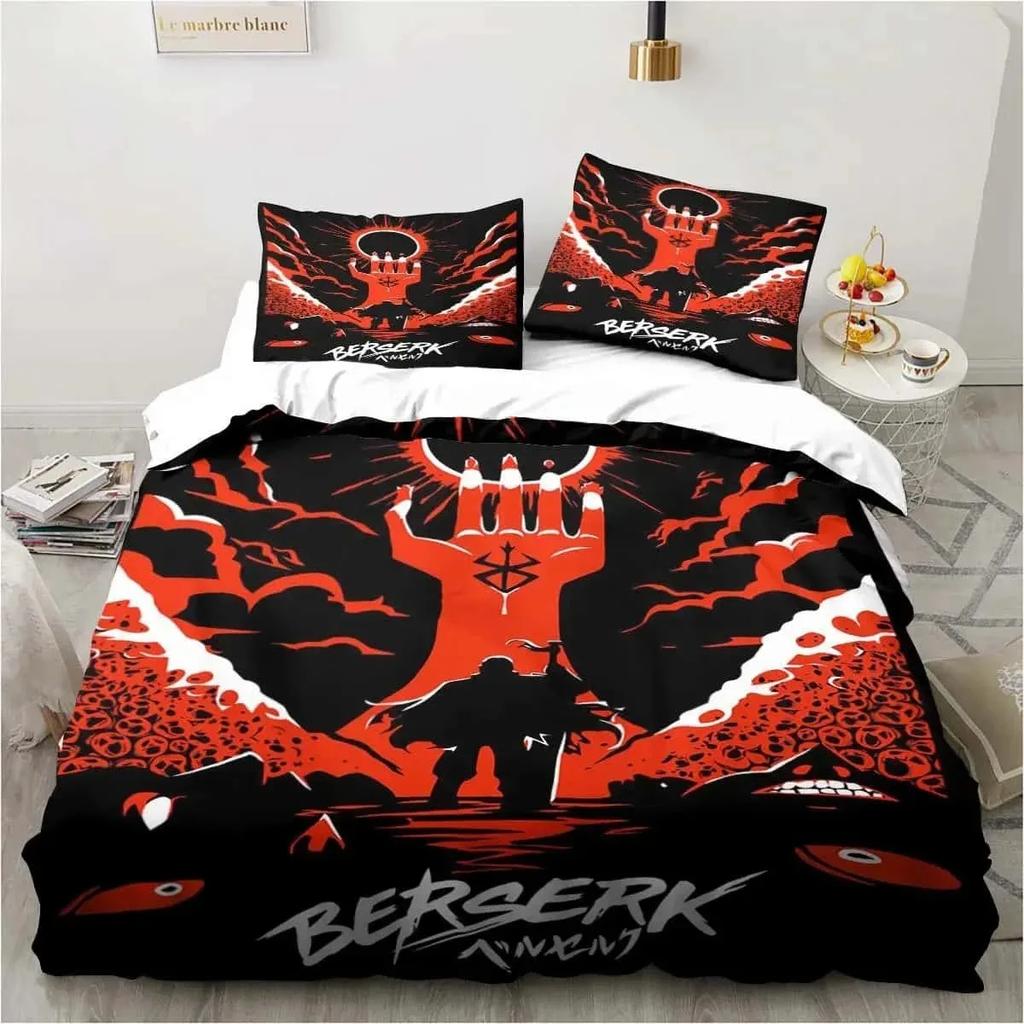Anime Berserk Duvet Cover Set Single Double Size Bedding Set for Kids Teen Polyester Quilt Cover Set Home Textiles Movie Decor