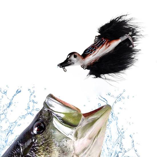 10.5CM/28G Harter Enten-Angelköder mit Federhaken Bewegliche Füße Bionischer Kunstköder Süßwasser Salzwasser Angelzubehör