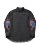 A NOTHING Paisley Prt. Denim Pleats Shirt (Black)