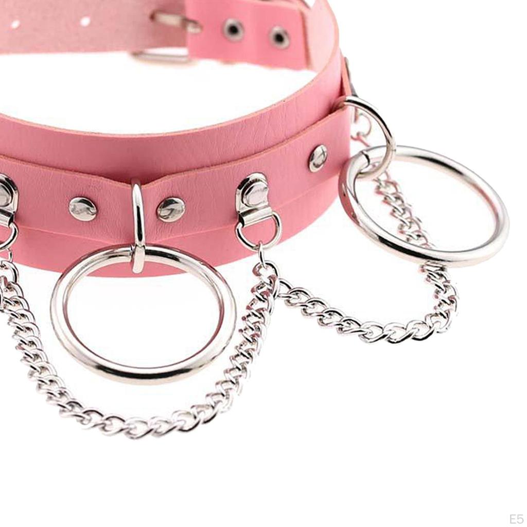 Leather Choker Gothic Punk Necklace, Cord Collar