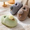 Winter new cartoon cotton slippers women's indoor thick-soled home fluffy shoes wear warm half-drag cotton shoes