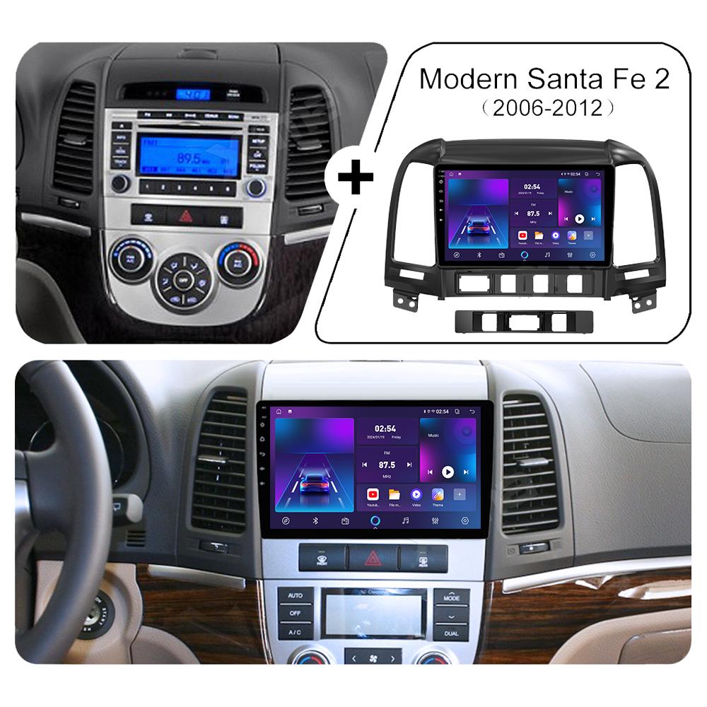 Android Carplay Car Radio For Hyundai Santa Fe II 2006-2012 Multimedia Player Head Unit Stereo GPS Navigation BT WIFI 4+64GB