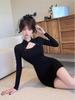 Autumn French Retro Long Sleeve Chinese Socialite Qipao Dress for Women