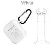 Silicone Cover Case + Carabiner Hook + Anti-lost Earphone Strap + Ear Tips Set for Apple AirPods