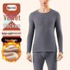 Men's Luxe Fleece-Lined Lambswool Thermal Set for Autumn-Winter