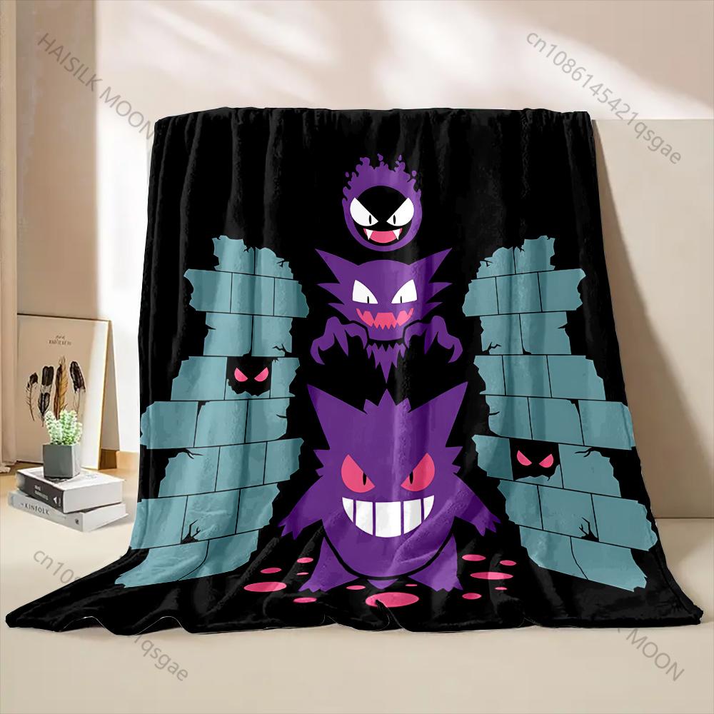 New Product Japan Pokemon Gengar Print Blanket for Home Sofa Travel Office Break Blanket Children Student Kids Luxury Gifts