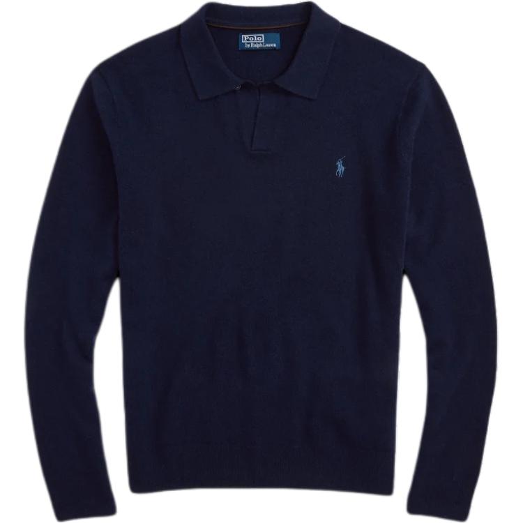 

Polo Ralph Lauren FW24 Модный шерстяной трикотажный свитер с V-образным вырезом Мужской свитер Темно-синий MNPOSWE16822063 M