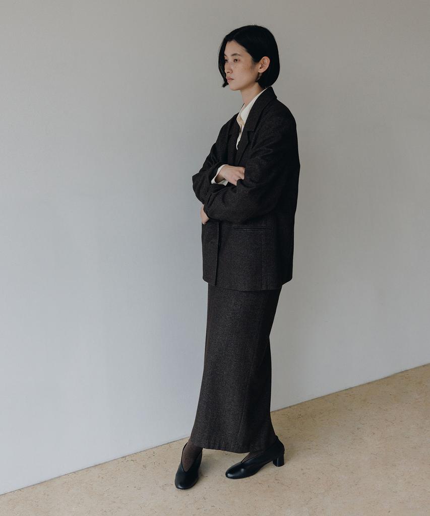 Beullaengkeulumumeon Sovereign Wool Skirt_Choco Twill