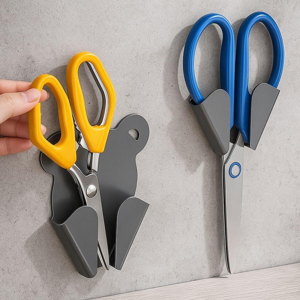 3pcs Punch-Free Scissor Holder Self-adhesive Scissor Display Shelf  Home Organization