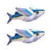 Yousheng 1Pc/2Pcs Interactive Flapping Wings Fish Cat Toy Electric Touch Activated Plush Fish with Sound Rechargeable Chirping Toy for Indoor Cats