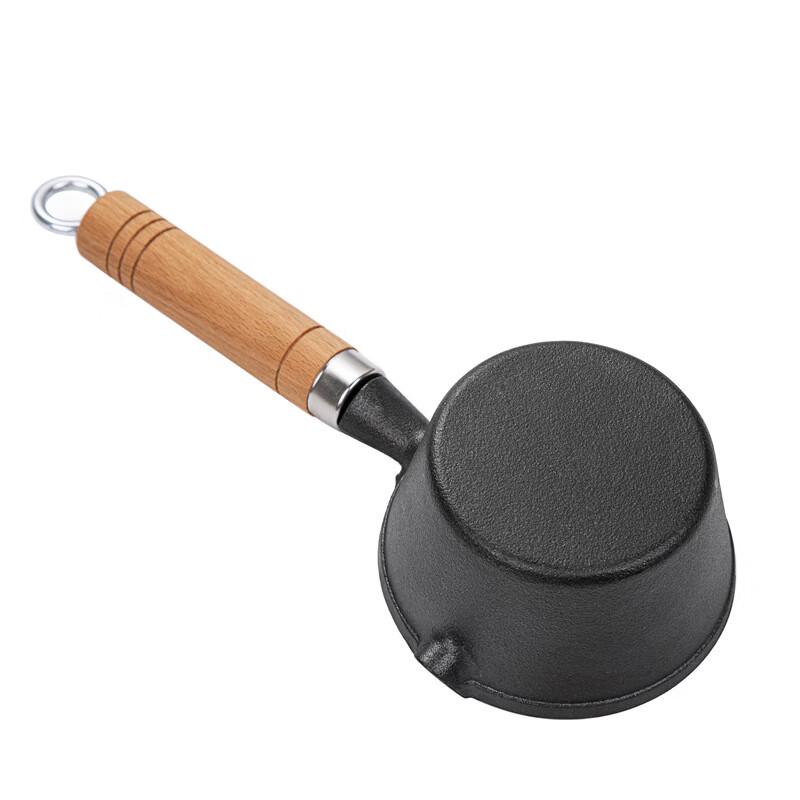 Small Cast Iron Saucepan with Wooden Handle
