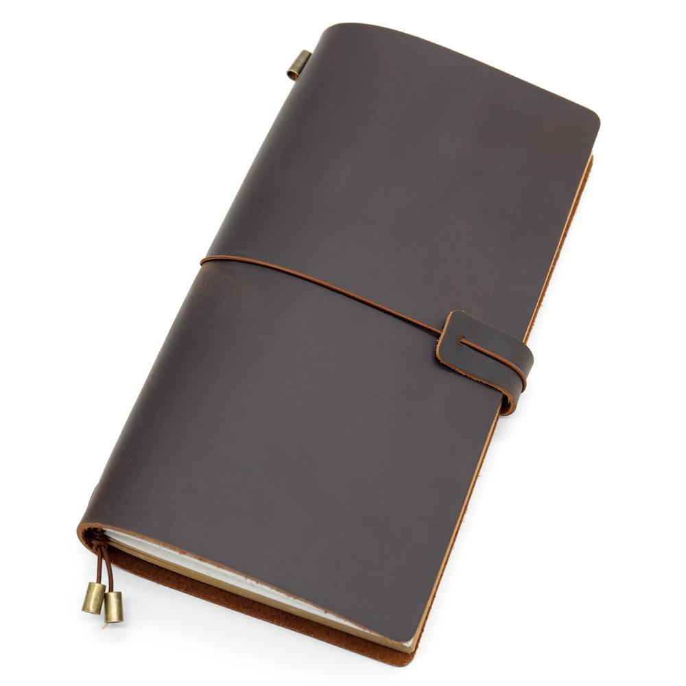 

100% Handmade Genuine Leather Traveler s Notebook Travel Diary Journal Vintage Cowhide Gift Planner Free Lettering Embosse S passport 13x9 коричневый