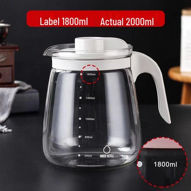 High Temperature Glass Pitcher Set: Nordic Iced Water, Fruit Teapot, Beer, and Cold Brew Pitcher with Scale.