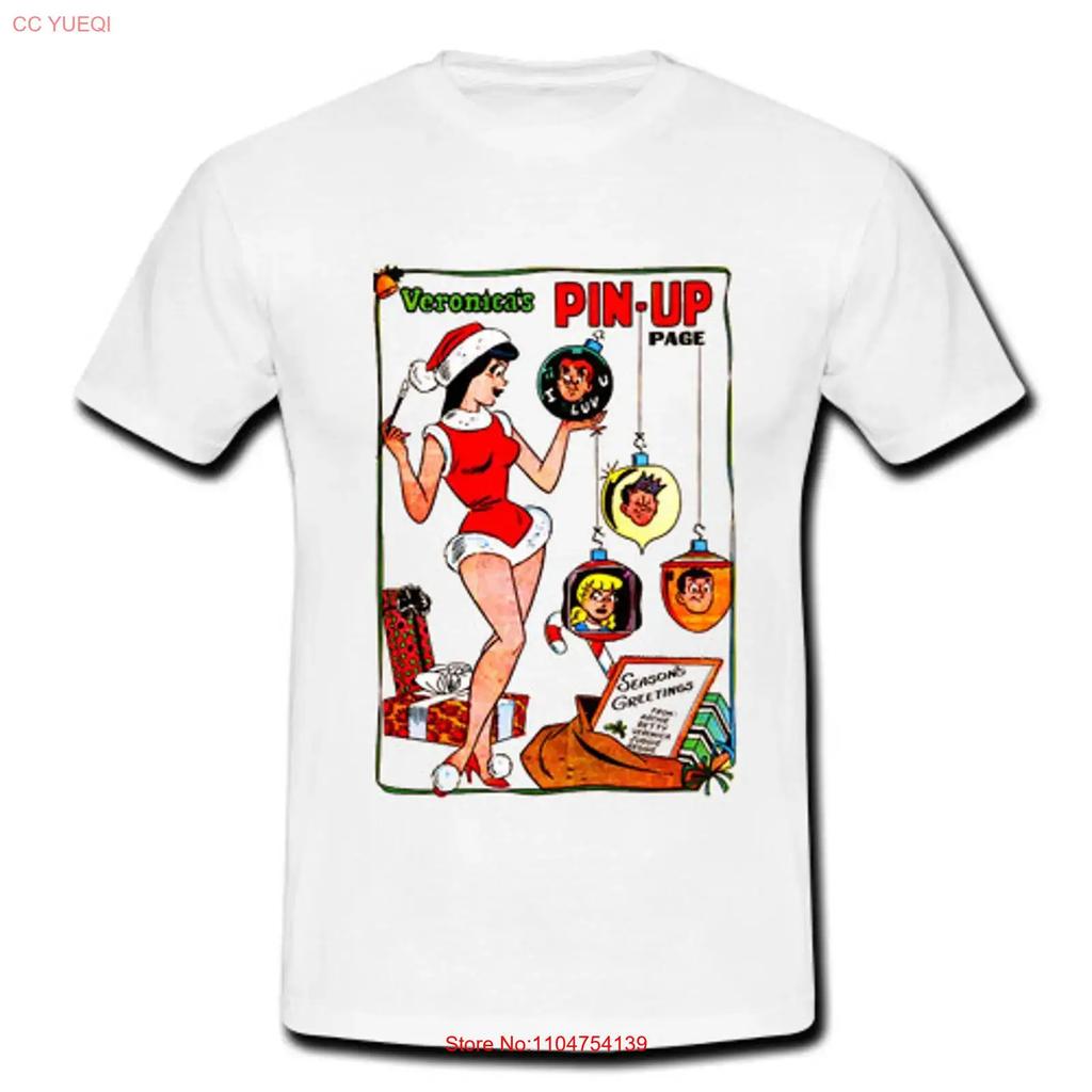 Mens Retro T shirt Vintage Christmas Veronica Lake Archie Andrews Tree Funny vintage Washed Versatile Stretched Unisex