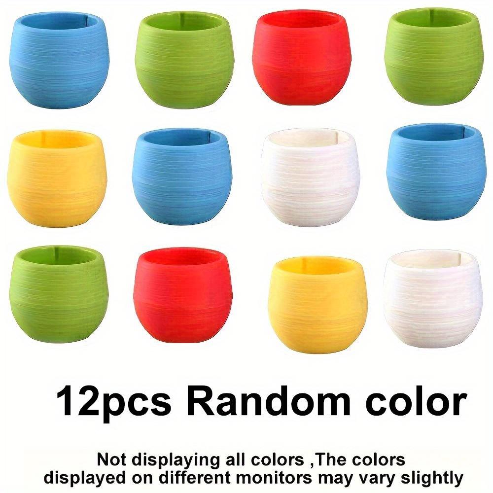 

12Pcs 2.76Inch Mini Plastic Succulent Pots, Seed Starter Planters with Drainage, Free Assembly Small Cute for Indoor ZSY