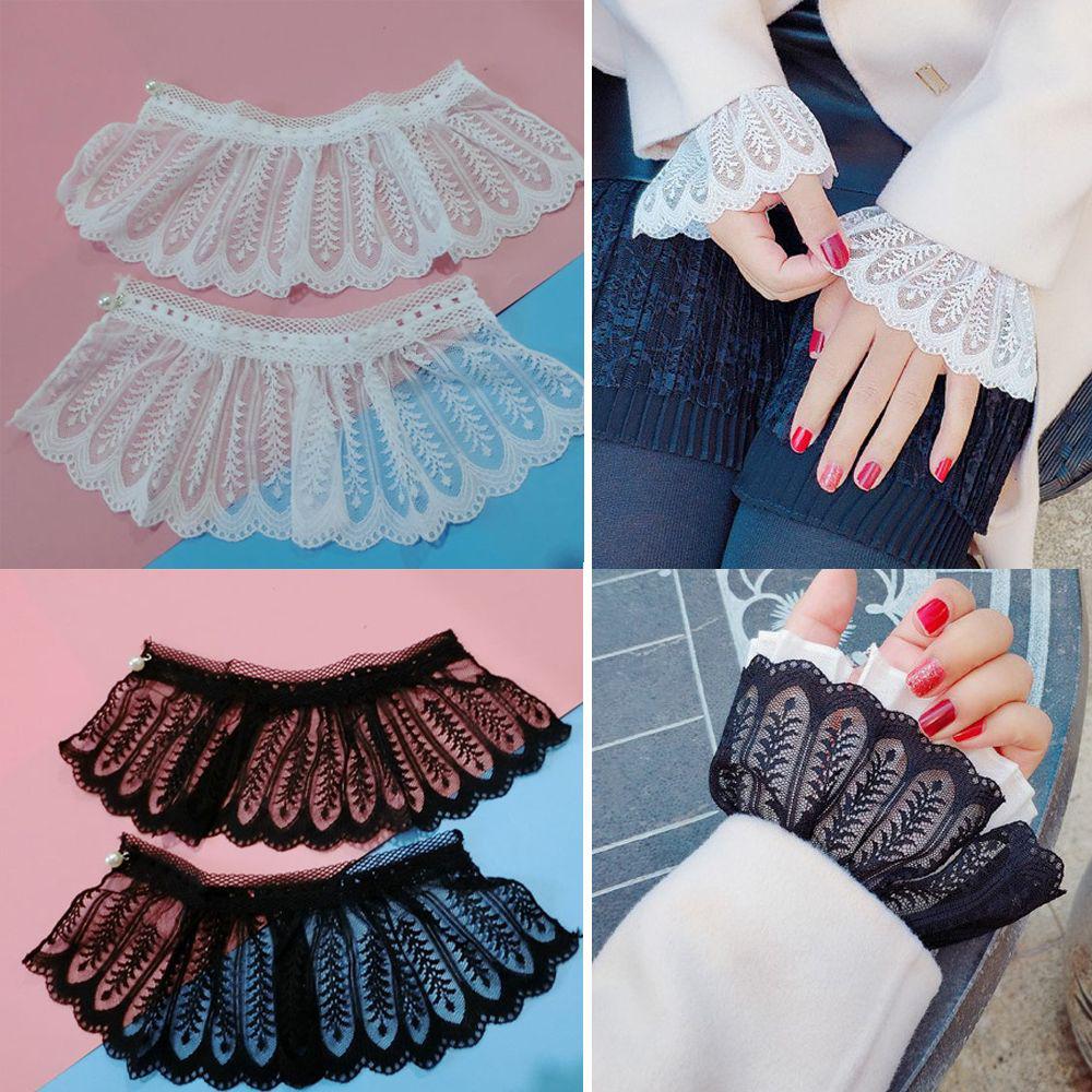Lace Fake Cuff Organ Fake Sleeves Decorative Sleeves Pleated Wrist Fake Sleeves Wild Sweater