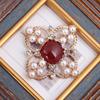Fashion Atmospheric Literary Pearl with Diamonds Brooch Pin Buckle Large Clothes Accessories Accessories Shawl Long-Lasting Color Exquisite Brooch