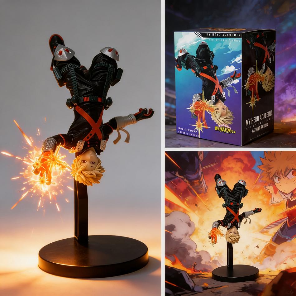 22cm My Hero Academia Anime Peripherie Held Bakugou Katsuki Actionfiguren PVC Modell Deko Sammelstatue Spielzeug Weihnachtsgeschenk