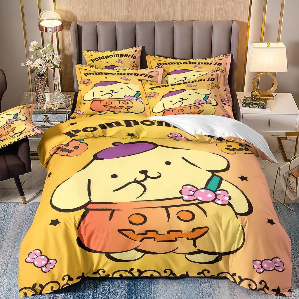 3D Digital Printing Cartoon Animation Children'S Bedding Pudding Dog Three-Piece Set