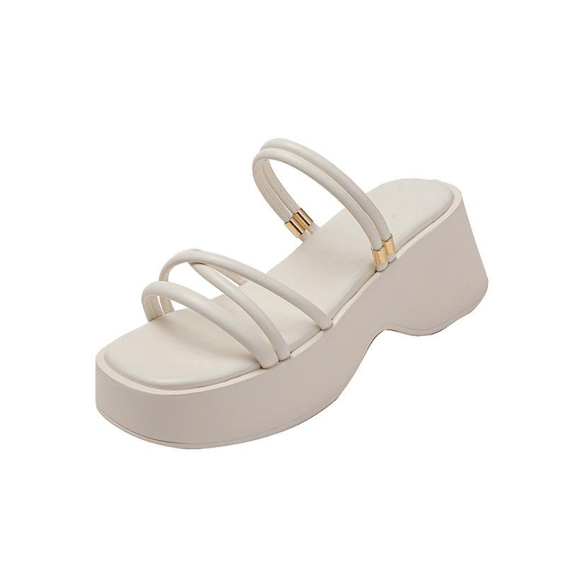 thick-soled muffin shoes, sandals, women's new summer models, height-increasing, small men wear high-heeled cool slippers