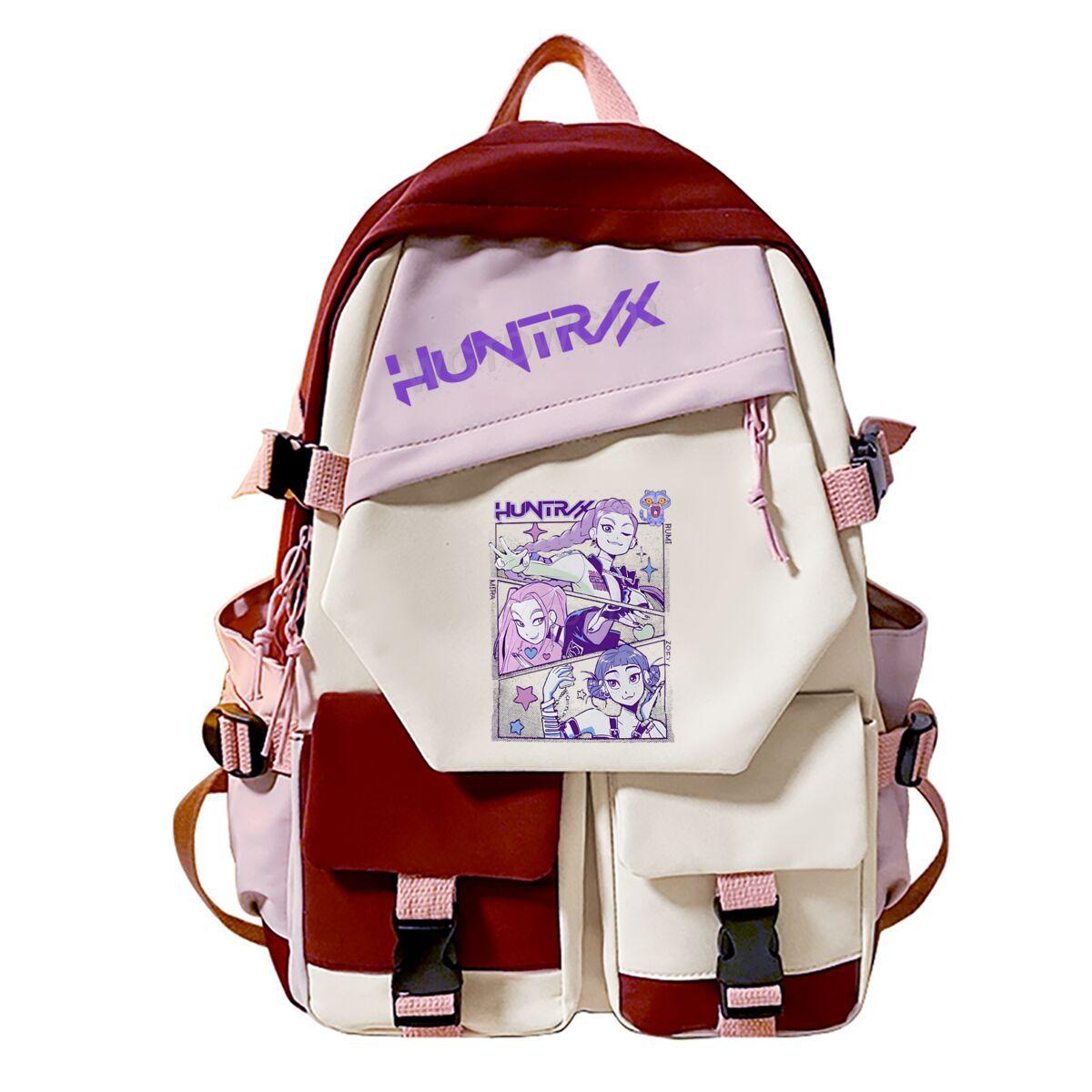 Movie Kpop Demon Hunter Student School Bag College Student Anime Cartoon School Bag Large Capacity красный