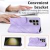 For Samsung Galaxy S25 Ultra Case Imprinted Line Leather Phone Cover with Handy Strap