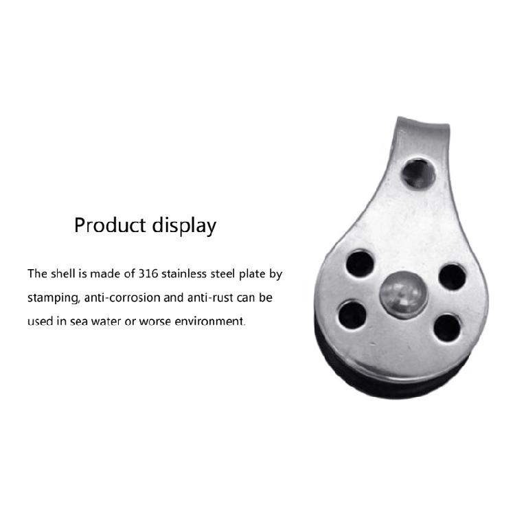 25mm Stainless Steel Pulley Single Wheel Load Bearing Swivel Lifting Rope Pulley