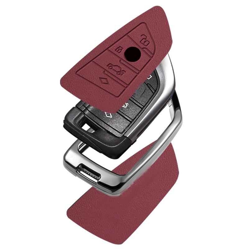 Zinc Alloy Leather Car Key Case For Bmw X1 X3 X4 X5 G05 X6 X7 F20 F30 F31 G20 G30 G11 F15 F16 G01 G02 F48 Key Fobcar Accessorie