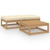 3-piece Garden Set with Cushions Solid Pine Wood