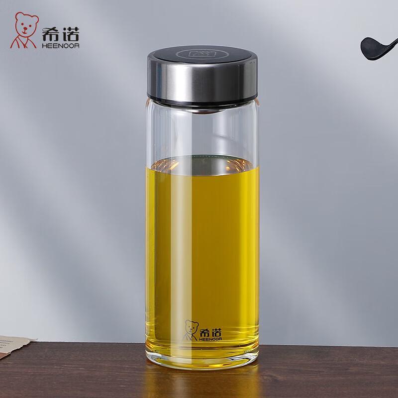Heenoor Borosilicate Glass Tea Infuser Water Bottle
