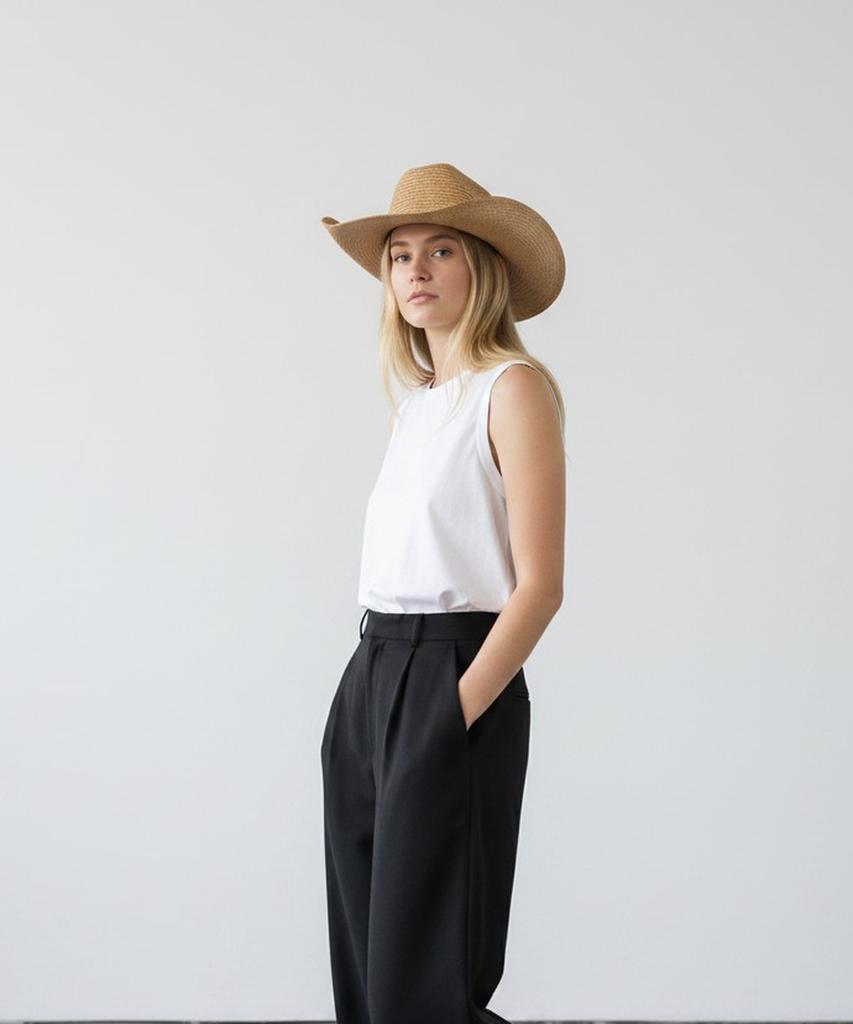 Yunibeosyeolkemiseuteuli Cowboy Beige Summer Fedora Cowboy Hat
