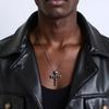Vintage Skull Cross Pendant Necklace Gothic Jewelry With Adjustable Chain Unique Skull Jewelry Gift For Men And Women