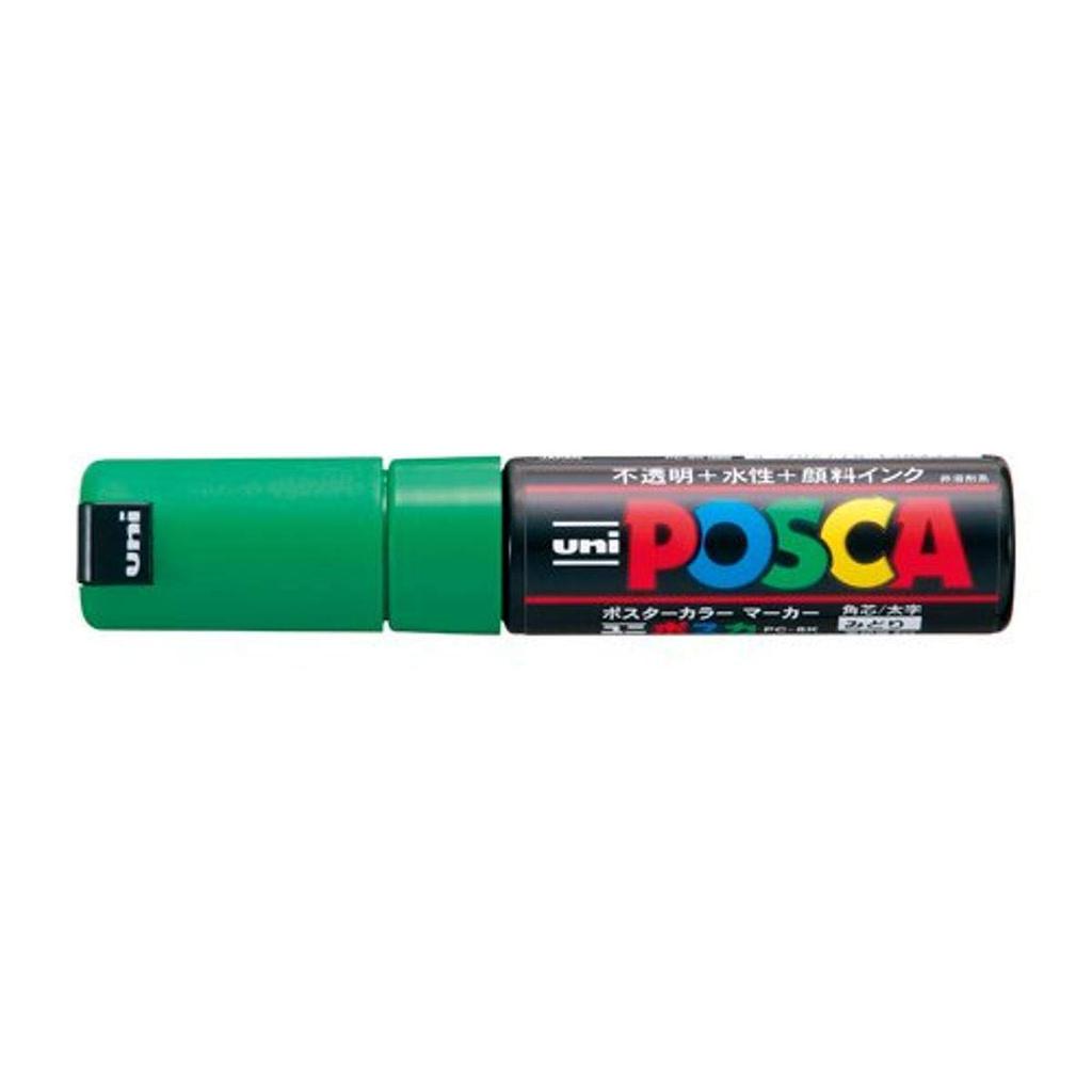 Mitsubishi Pencil Uni Pigment Broad Square Water-Based Marker, Posca, Point, Tip, Green, PC8K.6