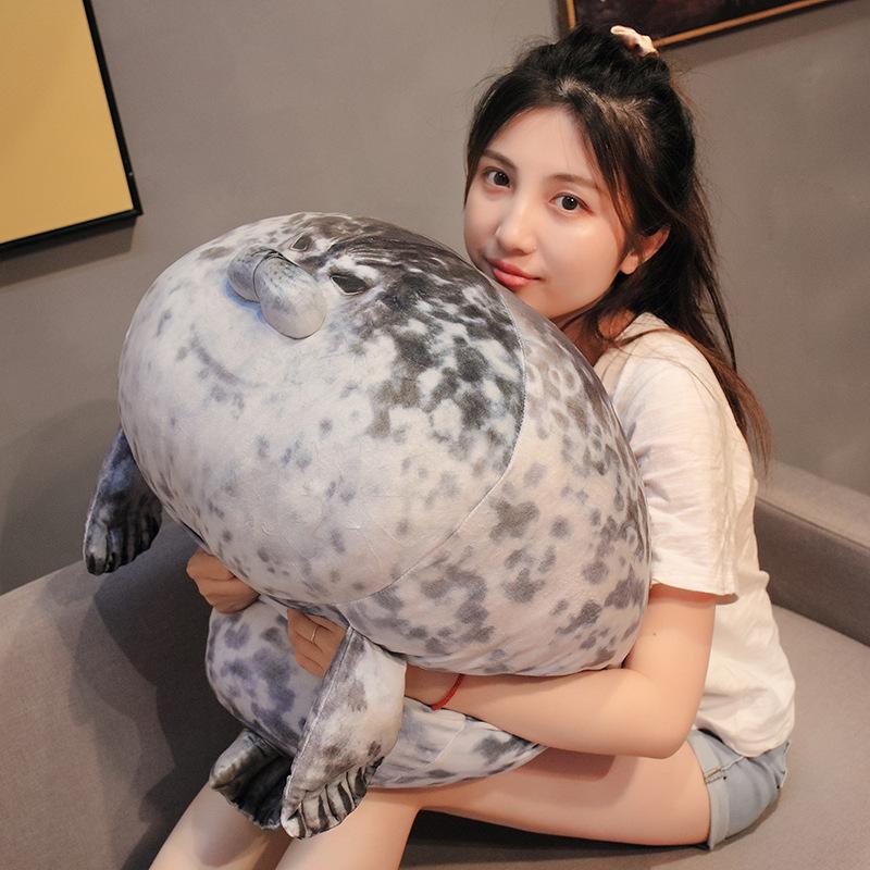 30~80cm Lovely Sea Lion Plush Toys Soft Marine Animal Seal Stuffed Doll for Kids Gift Sleeping Pillow 3D Novelty Throw Pillows