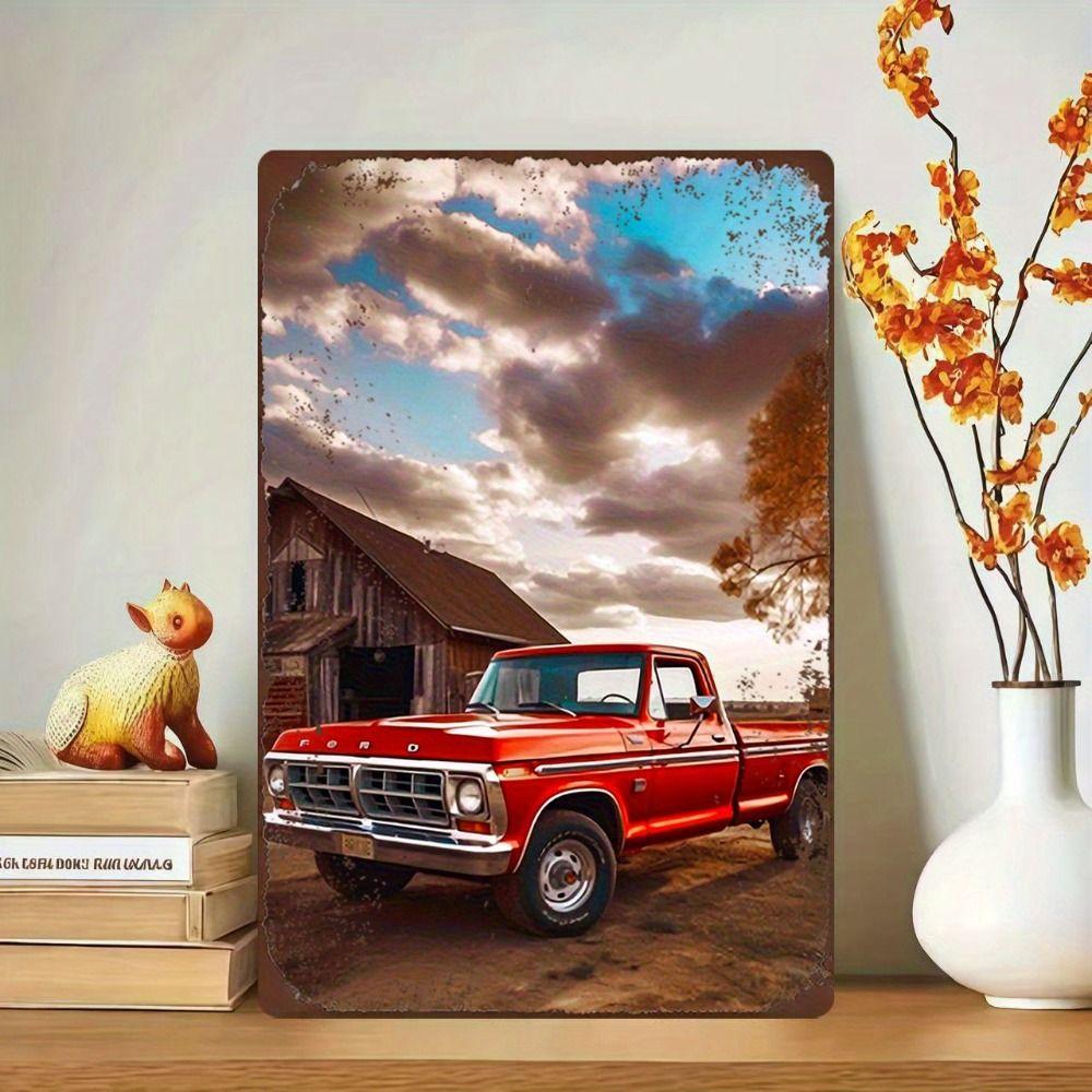 Vintage Metal Car Sign Decor Gift For Auto Lovers Garage Wall Art
